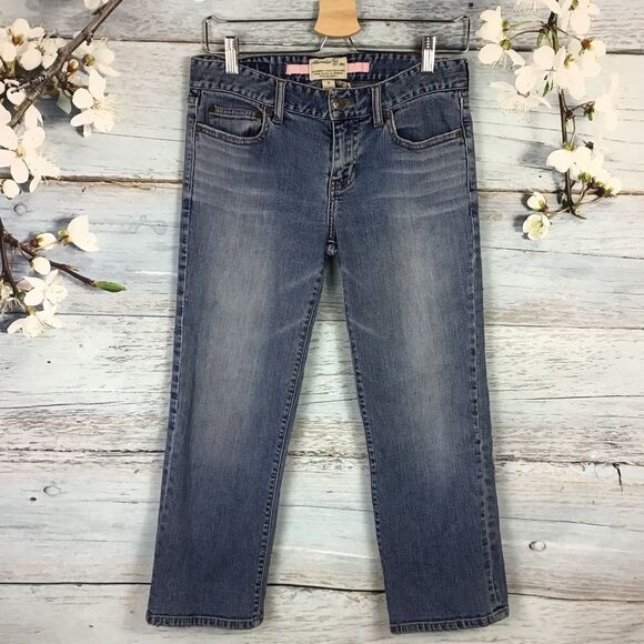 Abercrombie & Fitch Jeans Straight Leg cropped ankle Pants Denim Size 4 - Picture 1 of 5